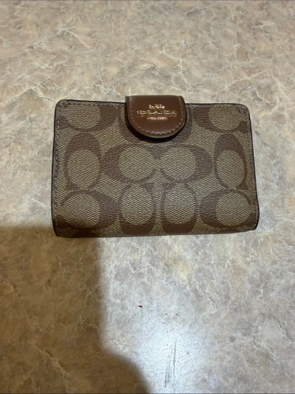 Coach Brown Signature Canvas Bifold Wallet